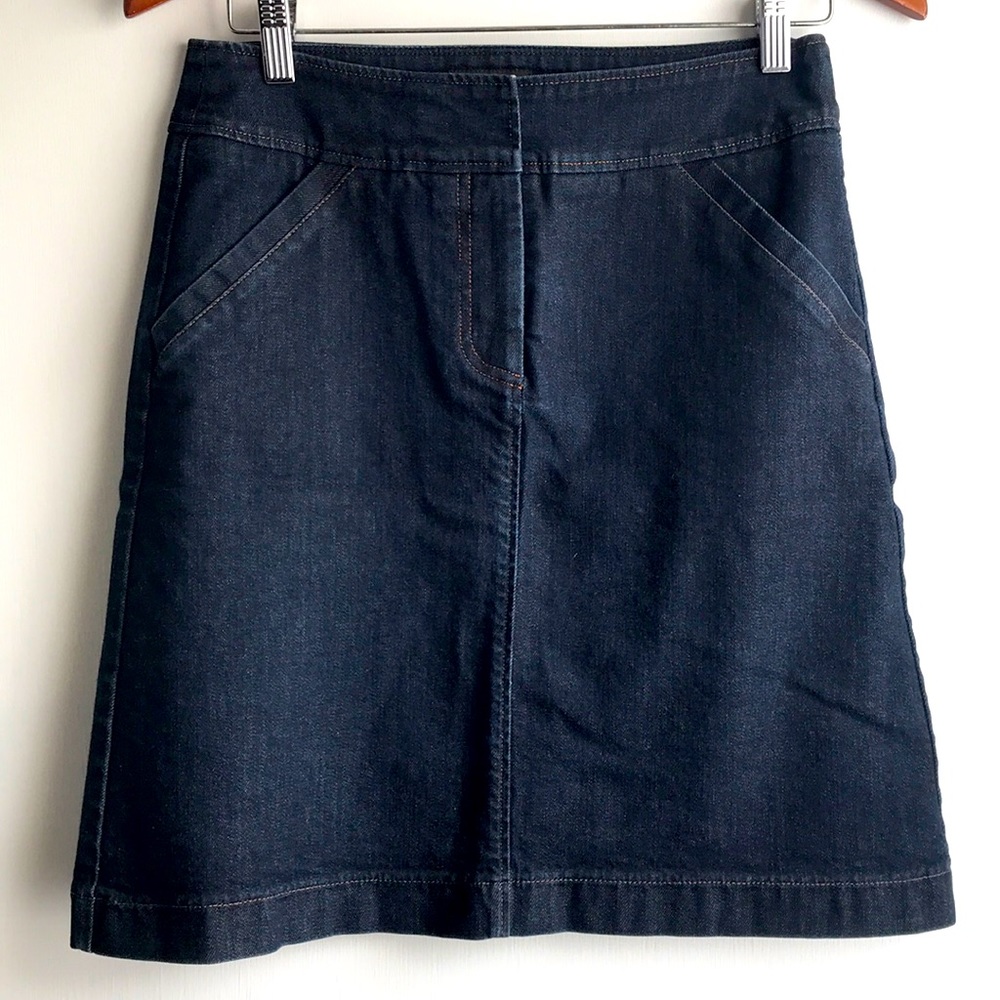Pure Collection Jean Mini Skirt Dark Denim EUC size 4